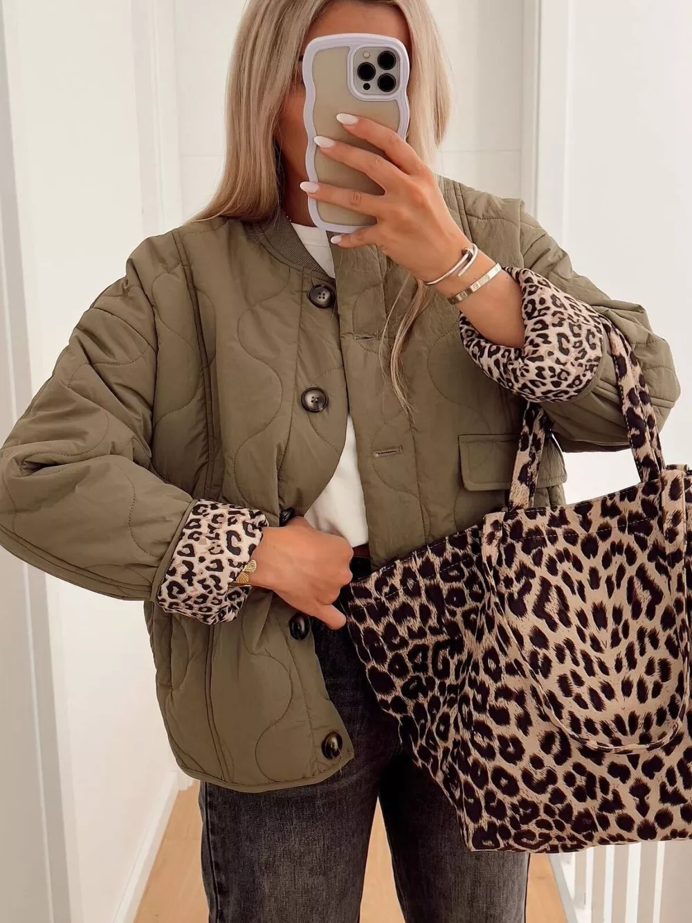 Quilted Button-Down Lightweight Jacket