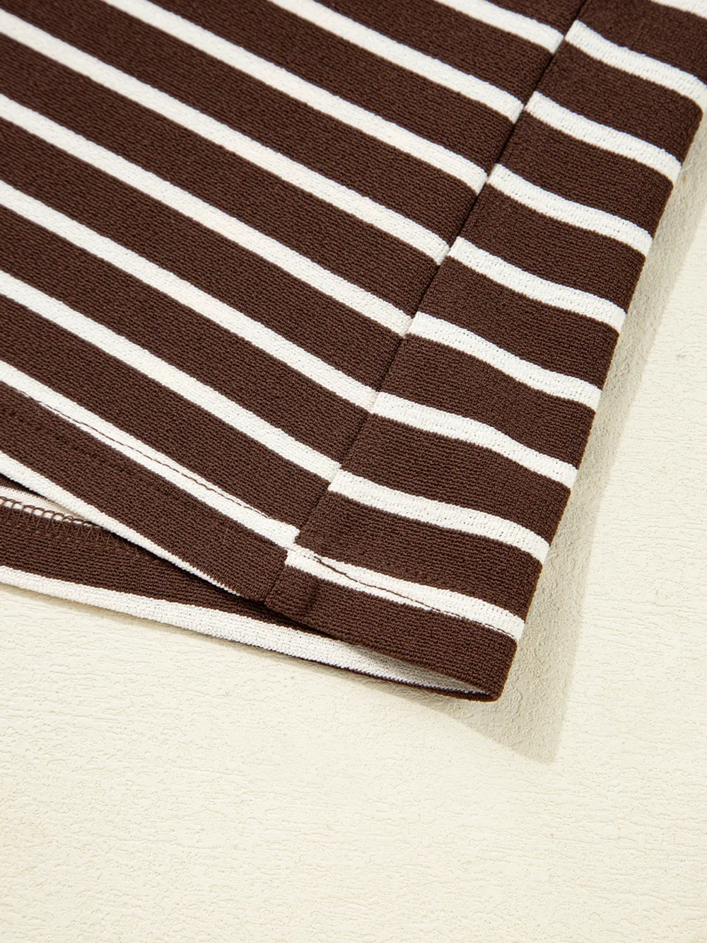 Stripe Cropped Crew Neck Long Sleeve T Shirt, image 10