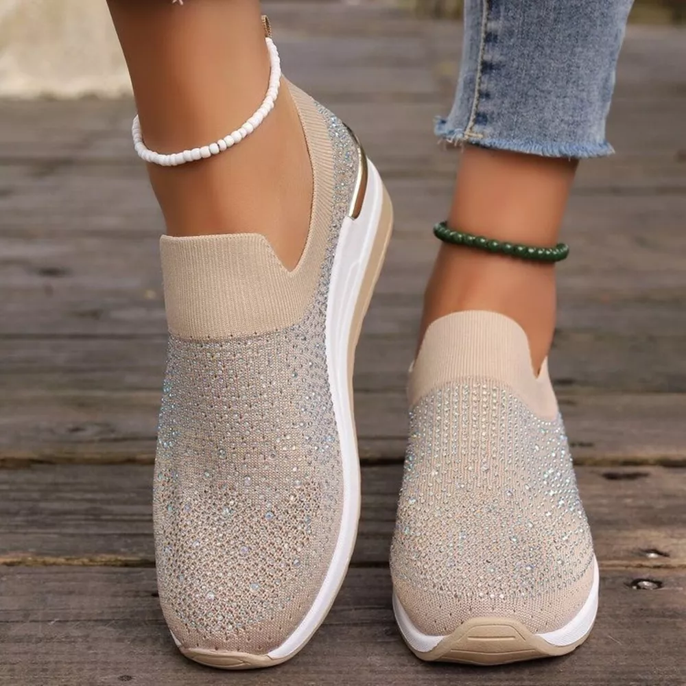 Rhinestone Round Toe Slip-Ons, image 15
