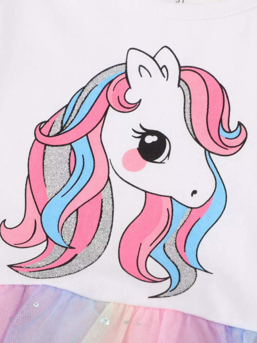 Children's Unicorn Print Rainbow Tulle Dress, image 4