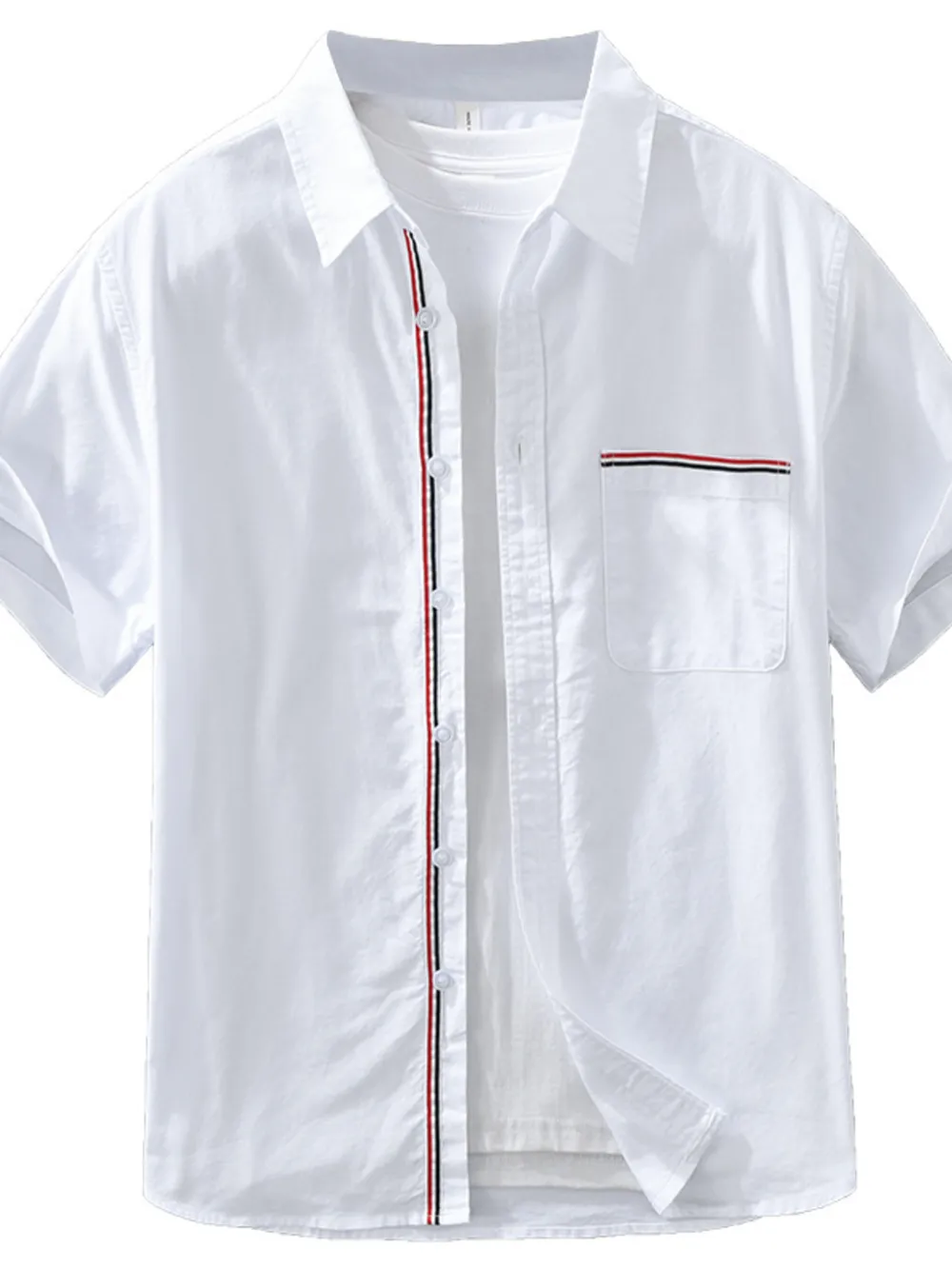 Men's Plus Size Button Up Short Sleeve Shirt, image 5