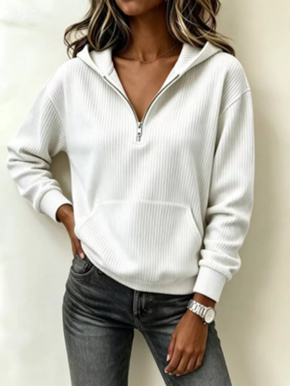 Kangaroo Pocket Half-Zip Hoodie, image 5
