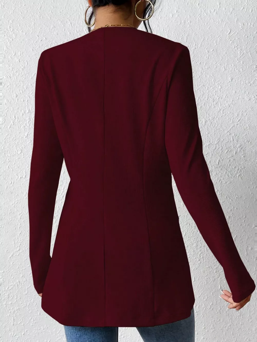 Single-Button Long Sleeve Blazer, image 18