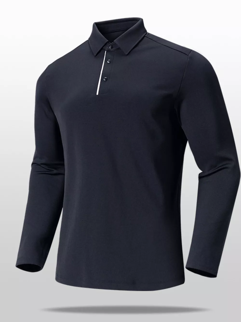 Men's Plus Size Long Sleeve Slim Fit Polo Shirt, image 4