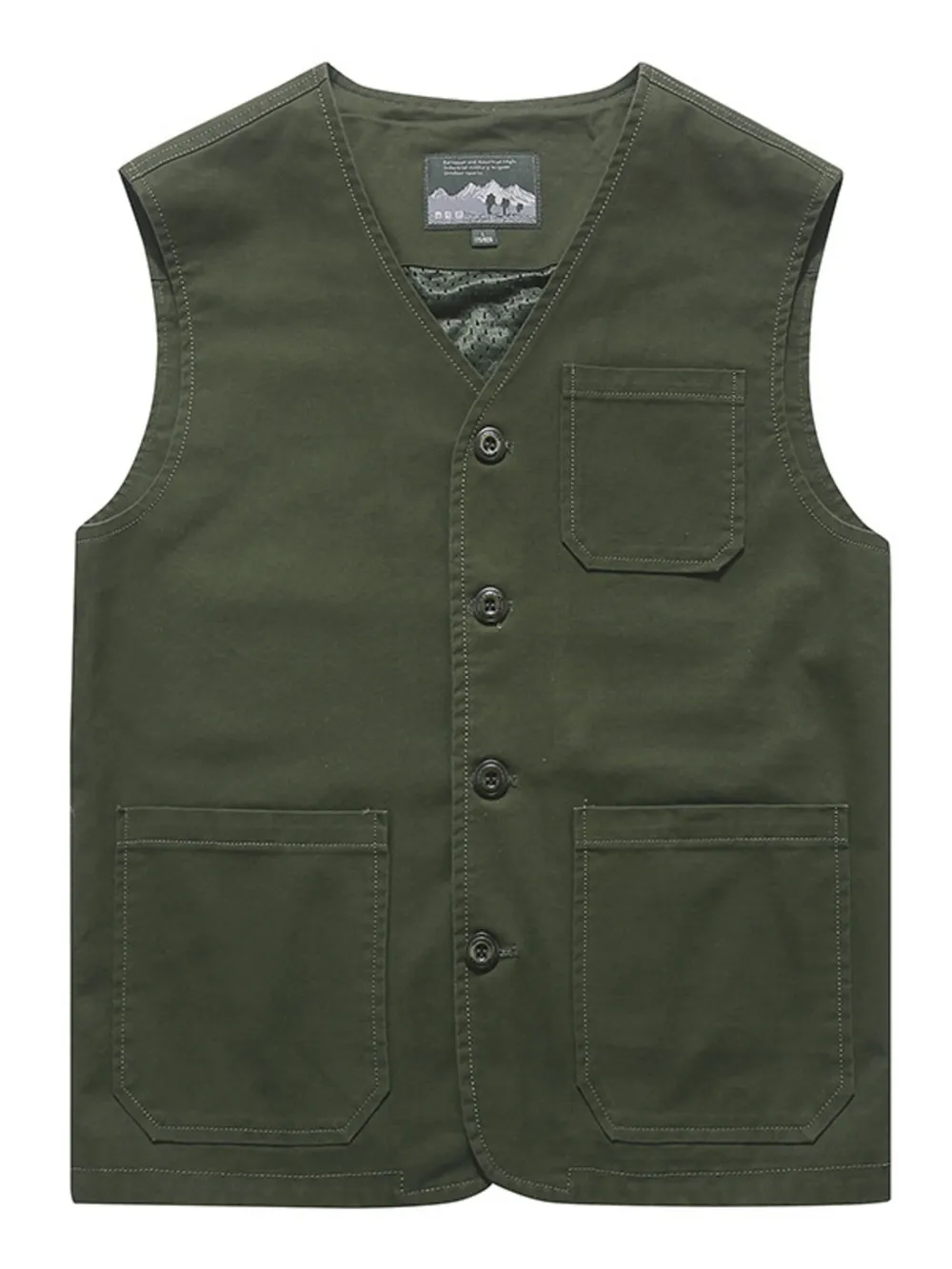 Men's Plus Size Button Up Vest