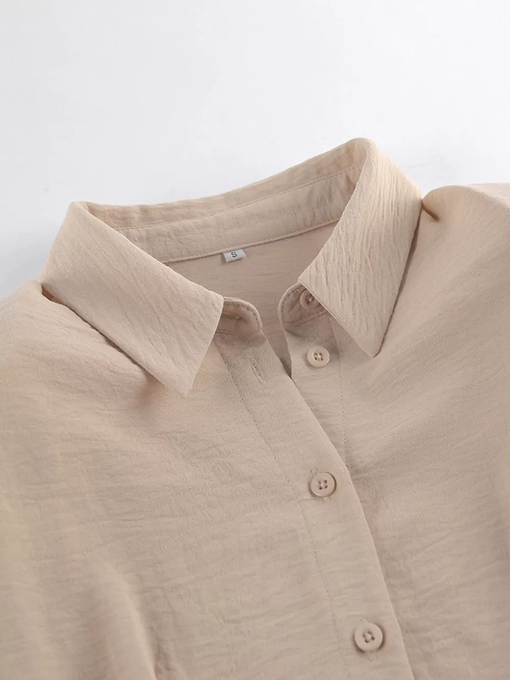 Button Front Long Sleeve Shirt Dress, image 8