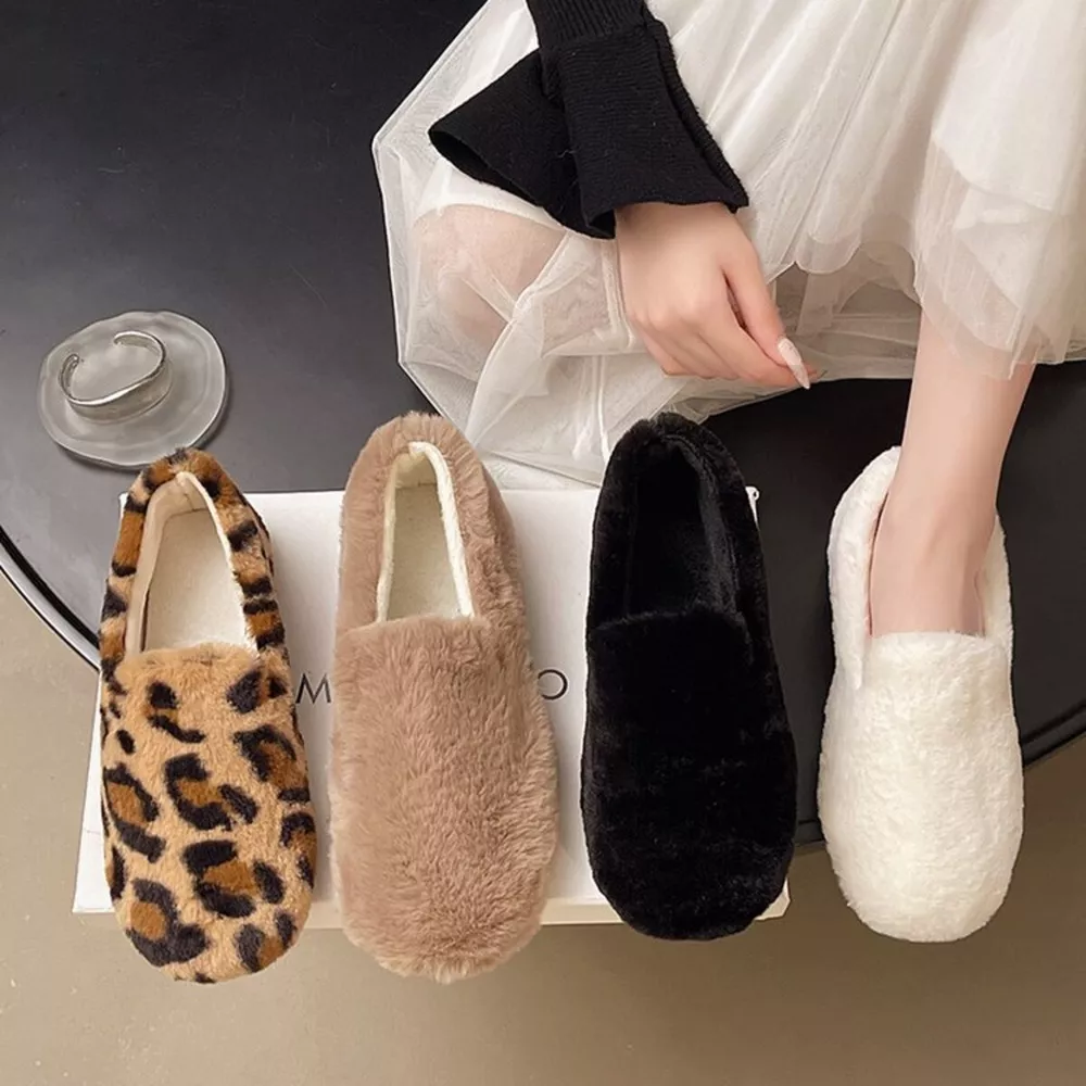 Fluffy Round Toe Slip-Ons, image 13