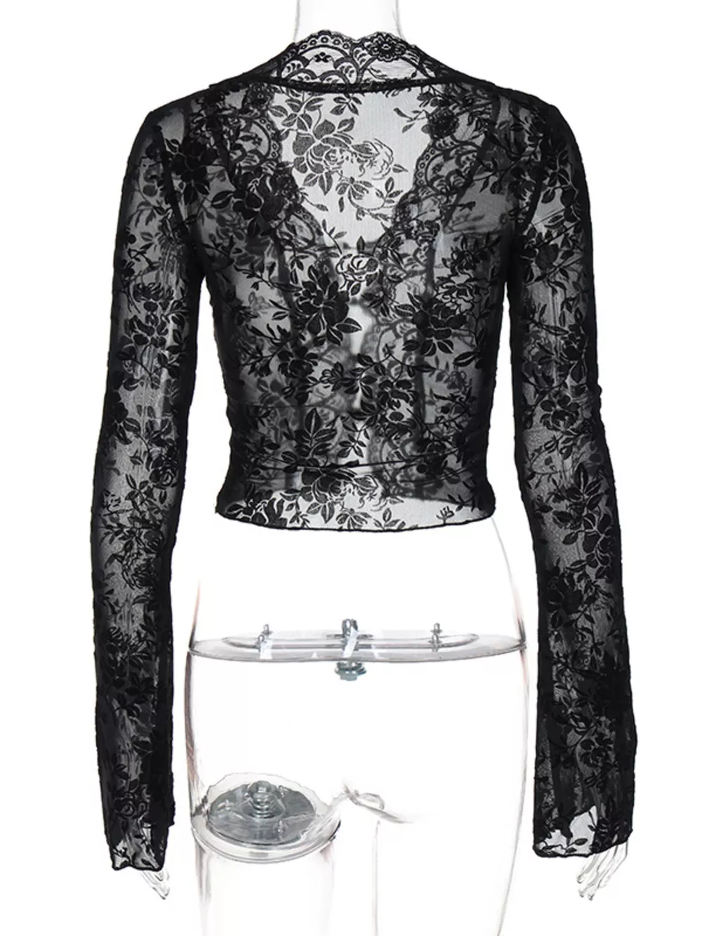 Lace Detail Long Sleeve Top, image 9