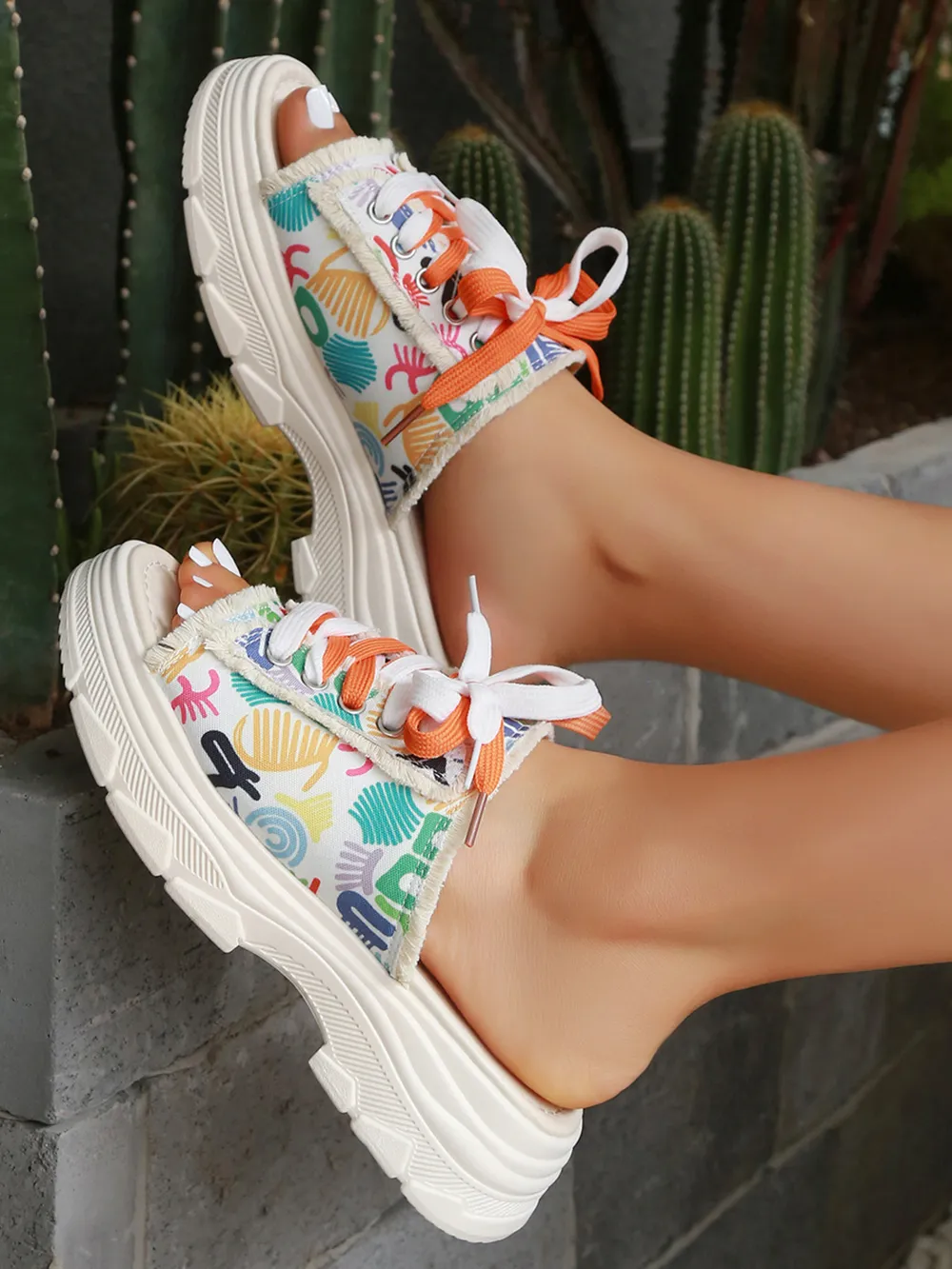 Platform Lace-Up Sandals, image 6