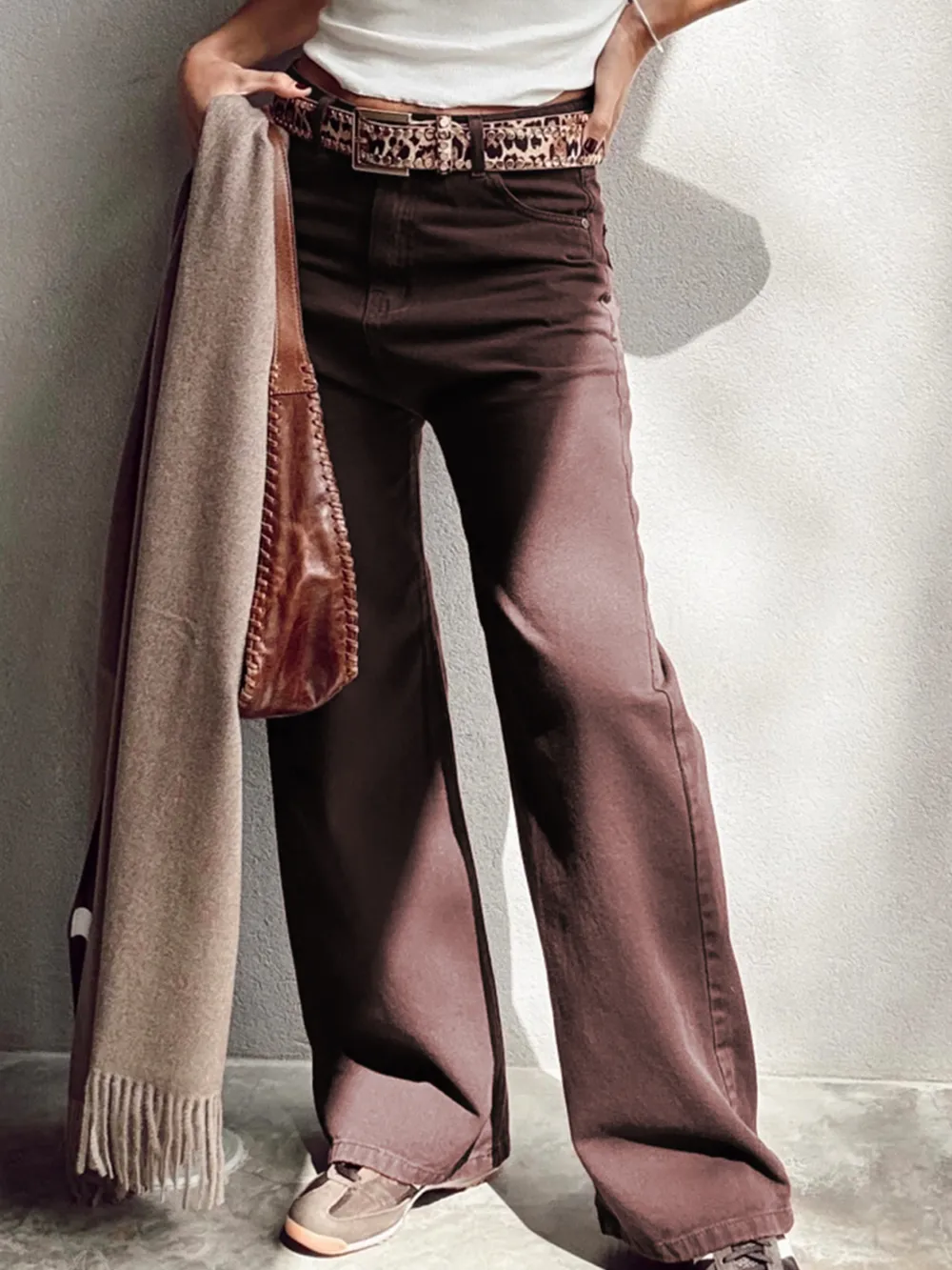 Wide Leg High Waist Denim Jeans
