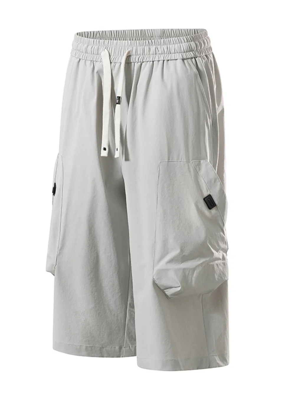 Men's Plus Size Casual Cargo Capris with Drawstring Waist, image 12