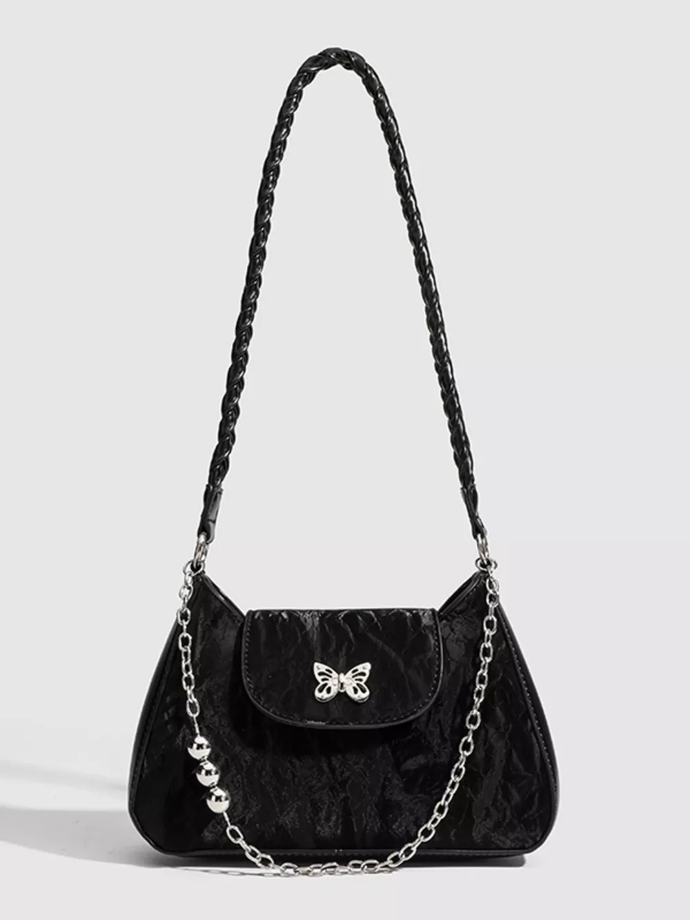 Butterfly Decor Chain Shoulder Bag