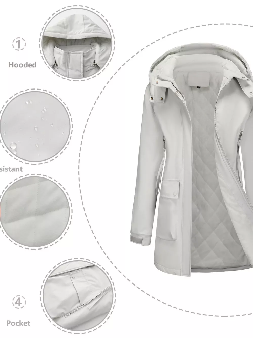 Full Size Zip Up Hooded Parka Outerwear Plus Size, image 28
