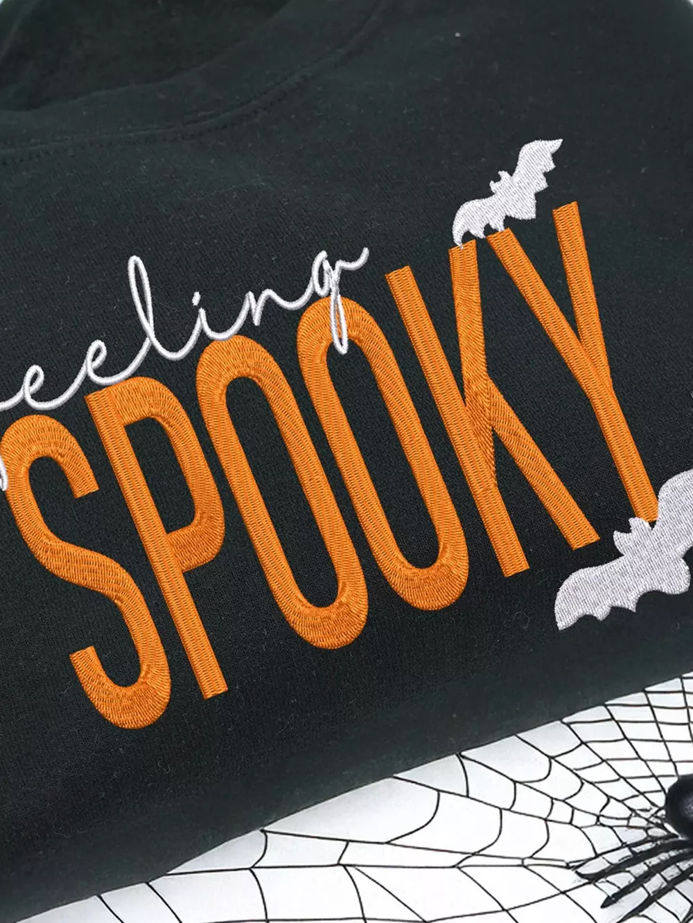 Feeling Spooky Halloween Embroidered Sweatshirt, image 4