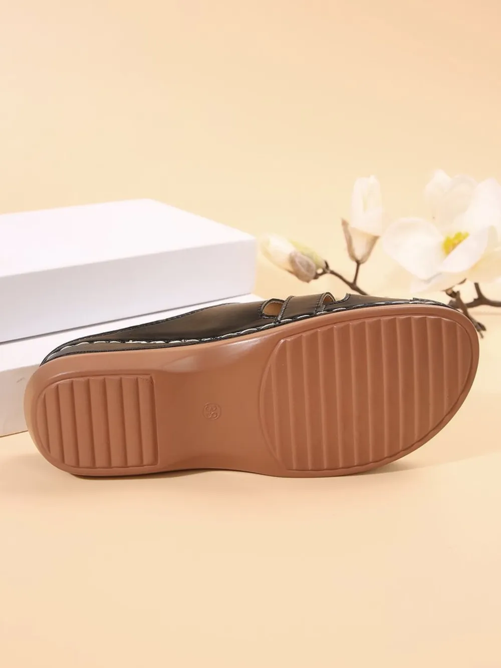 Cutout Leather Open Toe Sandals, image 10