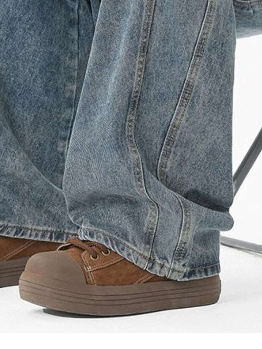 Men's Full Size Wash Wide Leg Jeans Plus Size, image 5