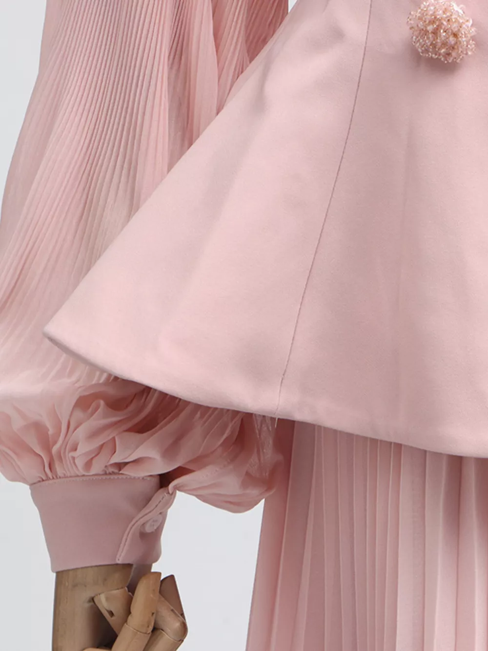 Frill Lapel Collar Top and Pleated Skirt Set, image 15