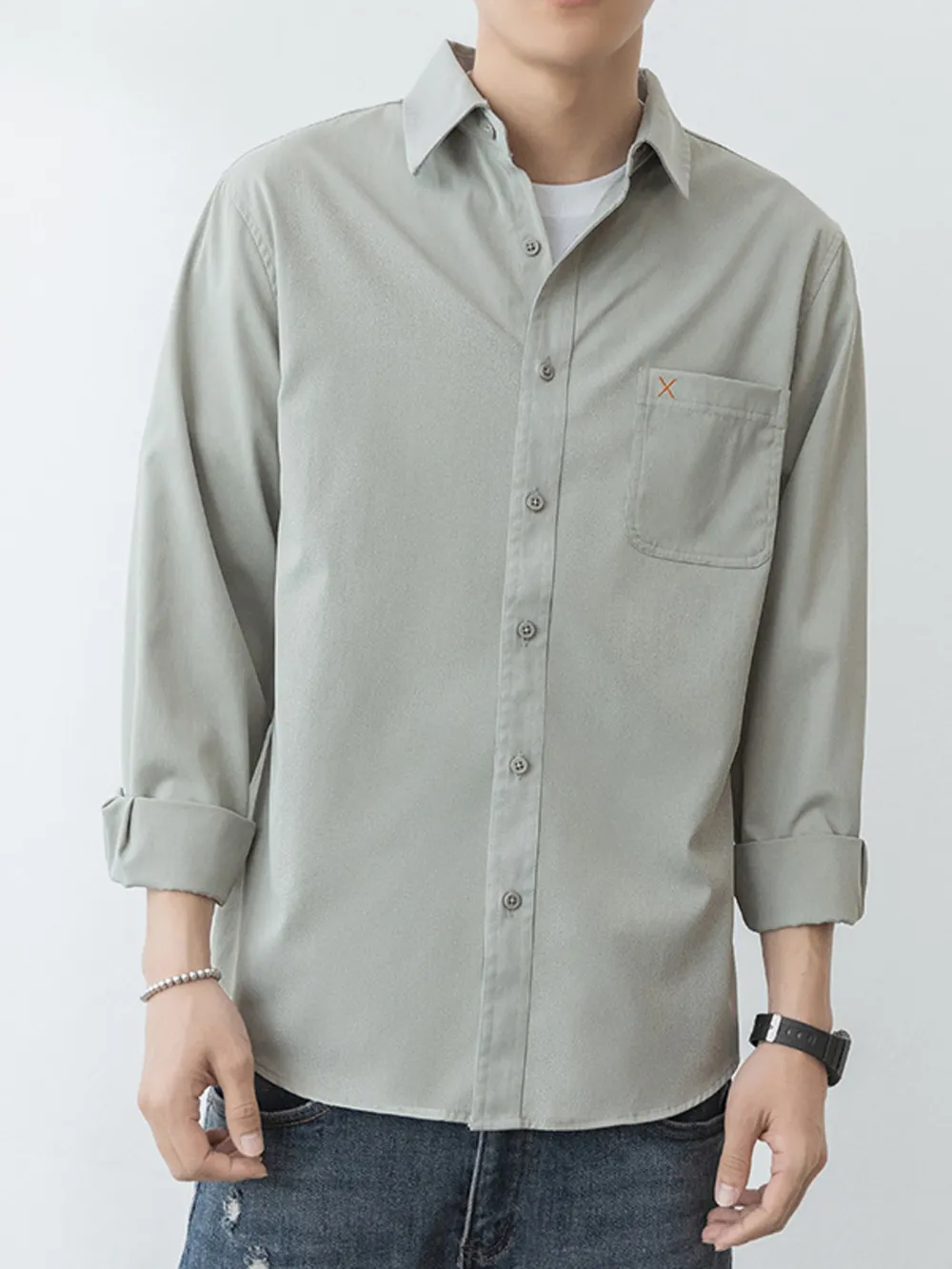 Men's Plus Size Button Up Long-Sleeve Shirt, image 4