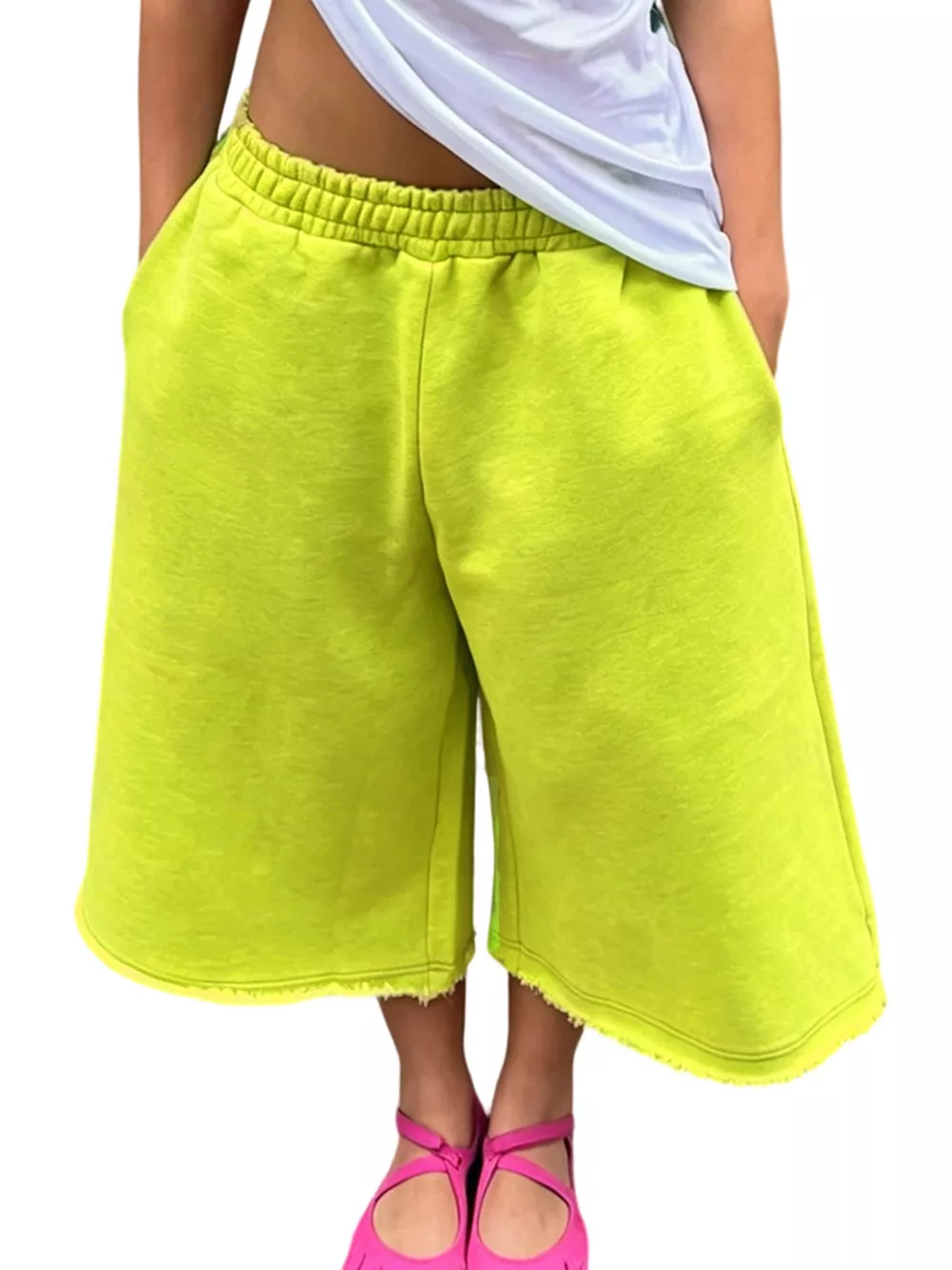 Wide-Leg Cropped Sweatpants with Pockets, image 13