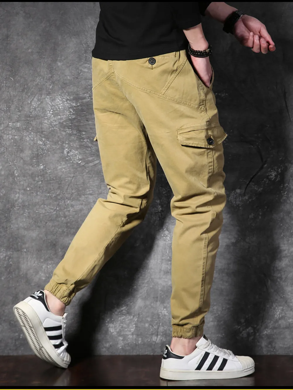 Men's Cargo Pants with Drawstring, image 4