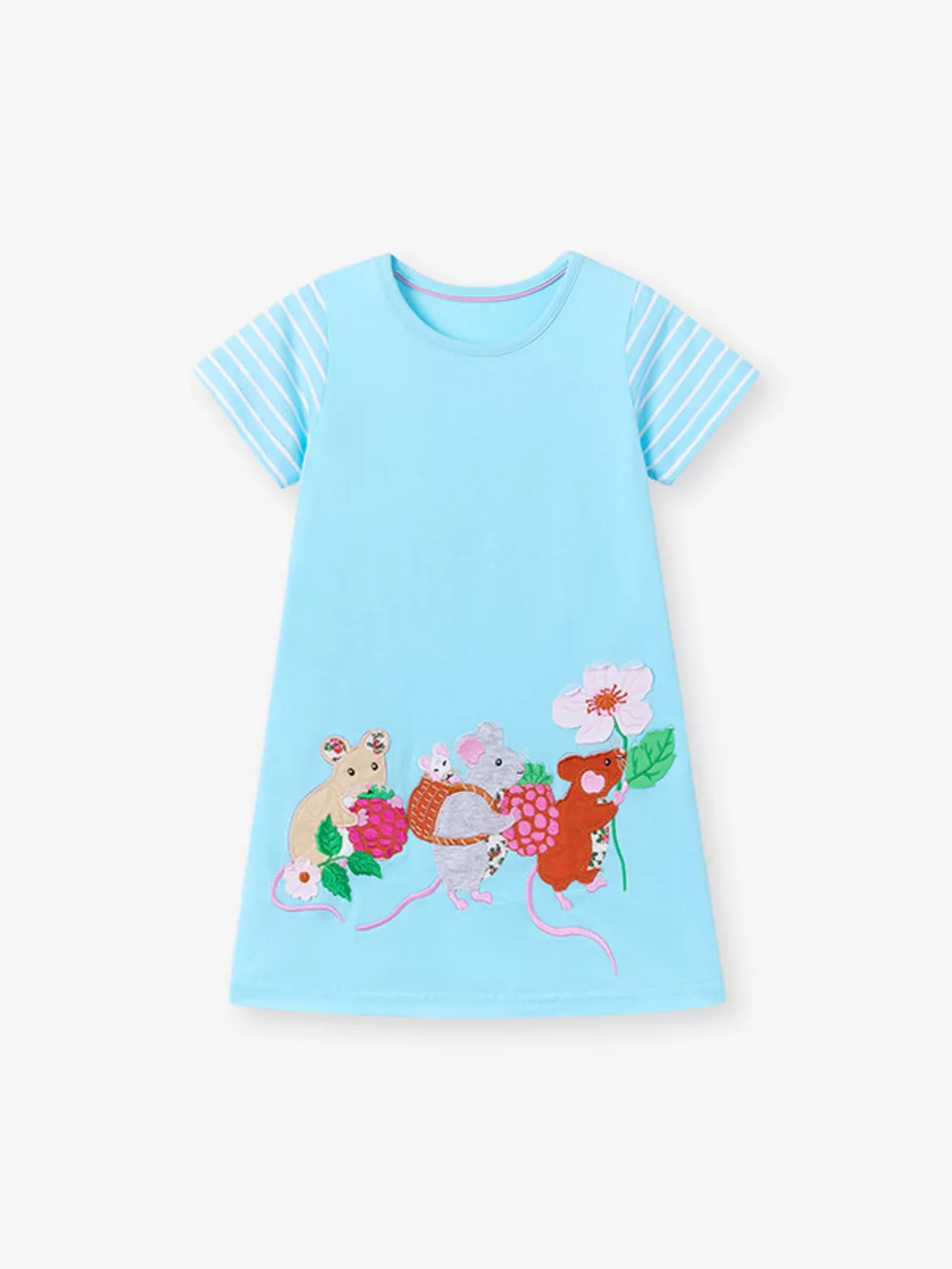 Children's Cartoon Mouse Embroidered Casual Dress, image 3