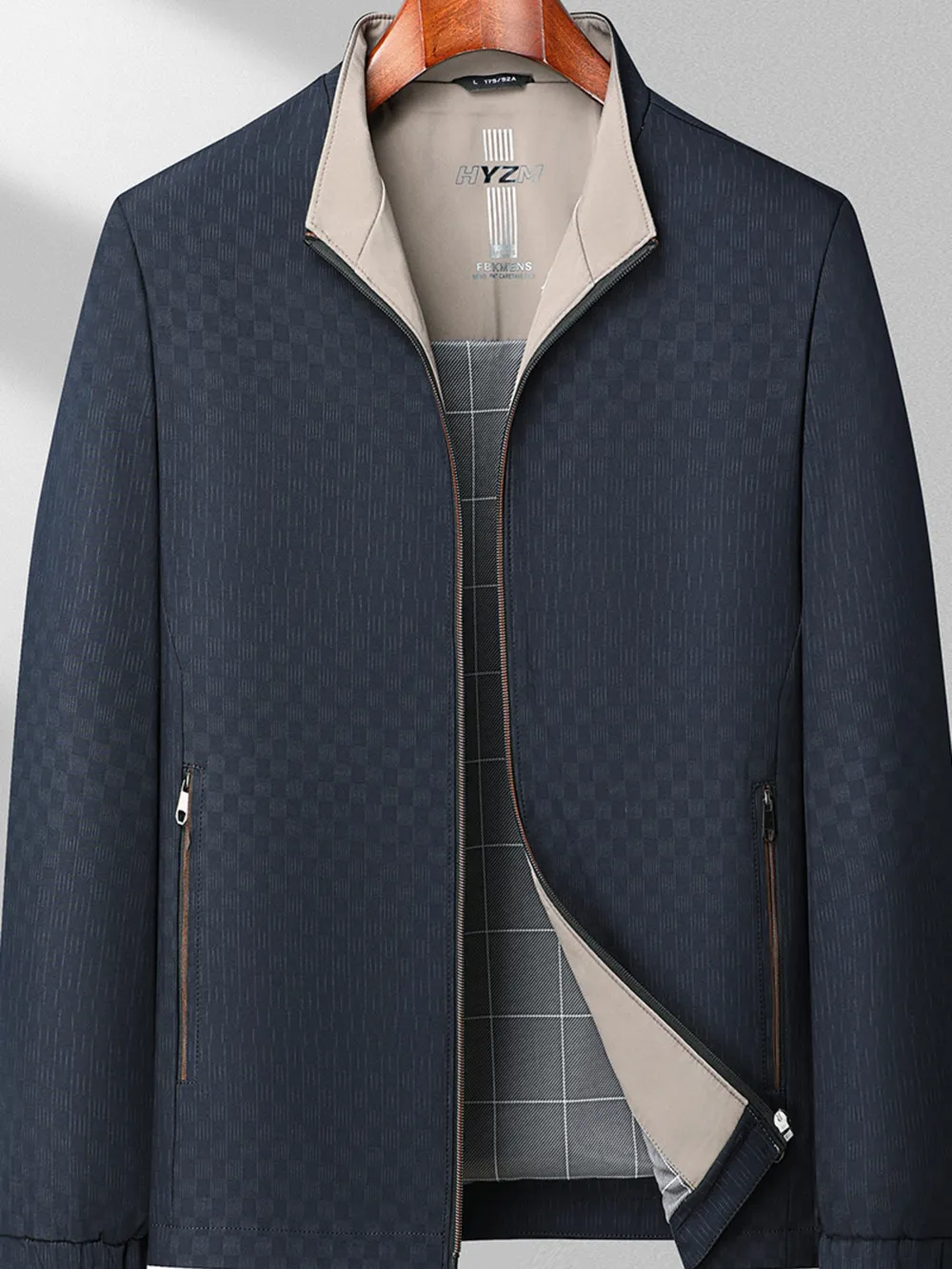Men's Plus Size Zip Up Long Sleeve Jacket, image 5