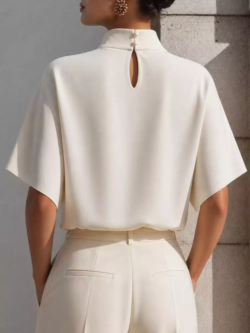 Mock Neck Short Sleeve T-Shirt, image 6