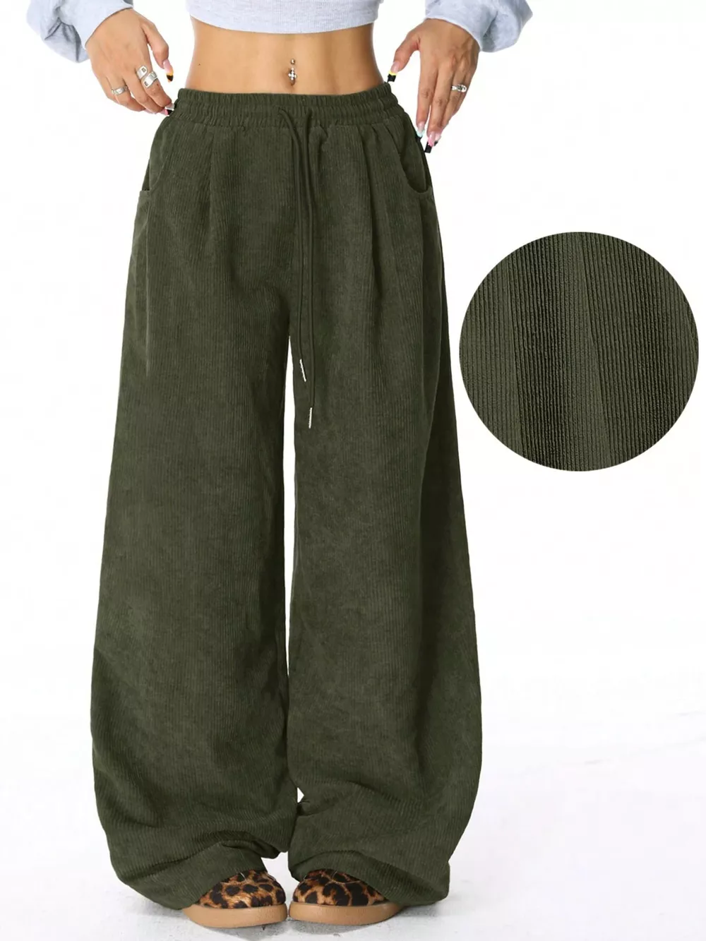 Casual Corduroy Wide Leg Pants, image 8