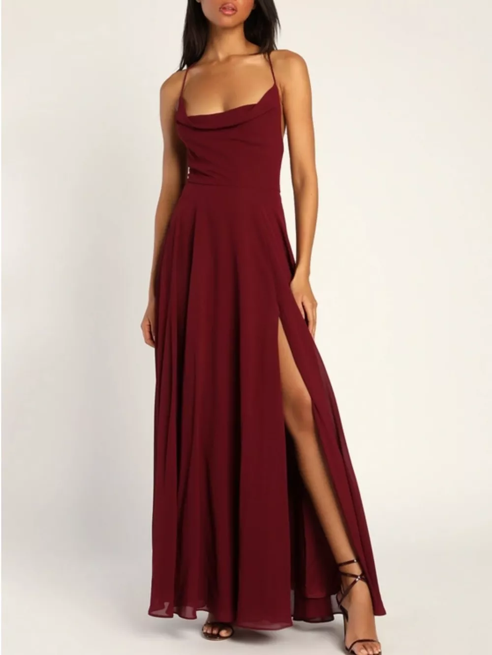 Slit Cowl Neck Maxi Dress, image 17