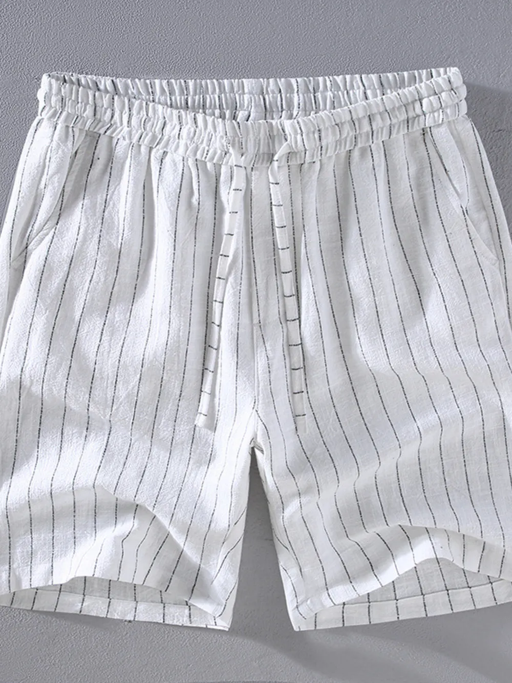 Men's Plus Size Striped Drawstring Shorts, image 2