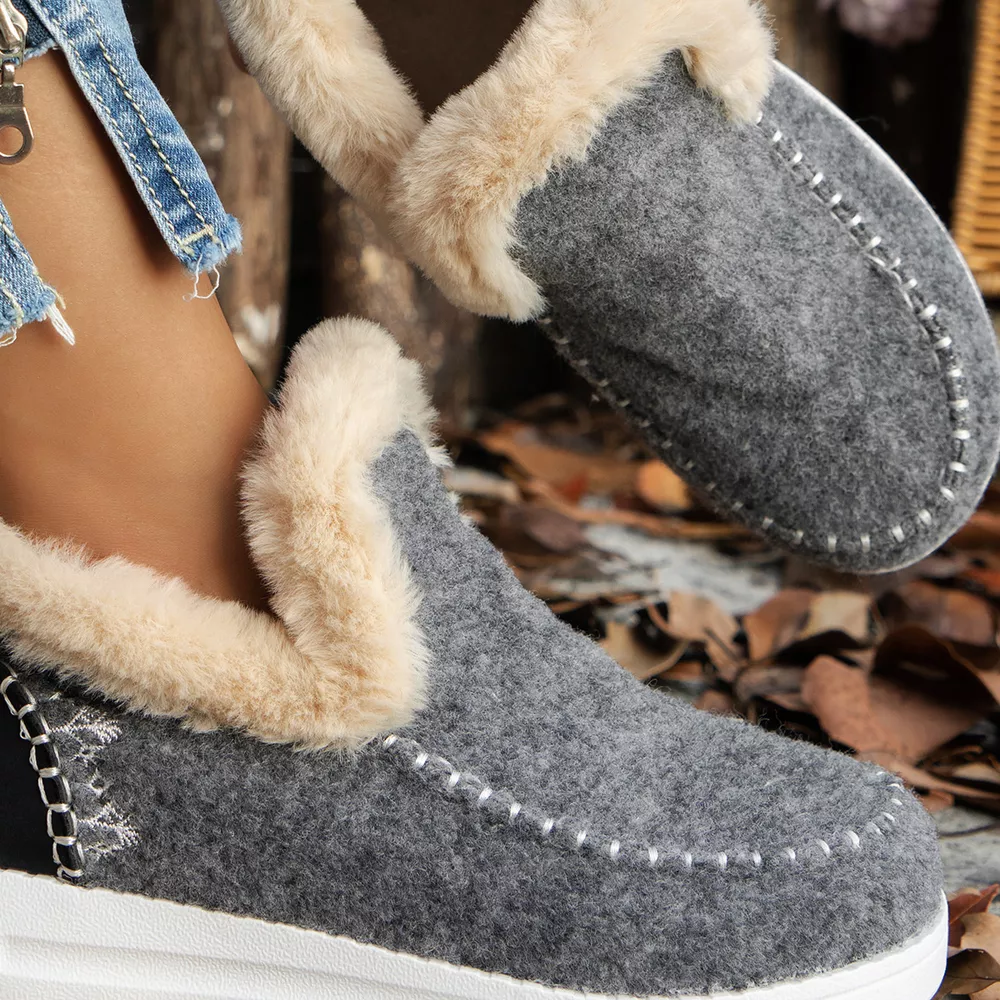 Cozy Fur-Trimmed Slip-Ons, image 8