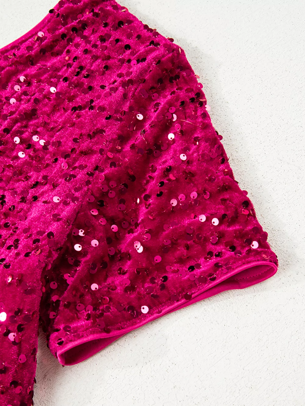Sequin One-Shoulder Dress with High Slit, image 7