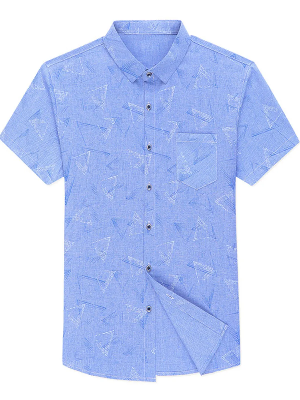 Men's Plus Size Geometric Print Short Sleeve Shirt, image 5