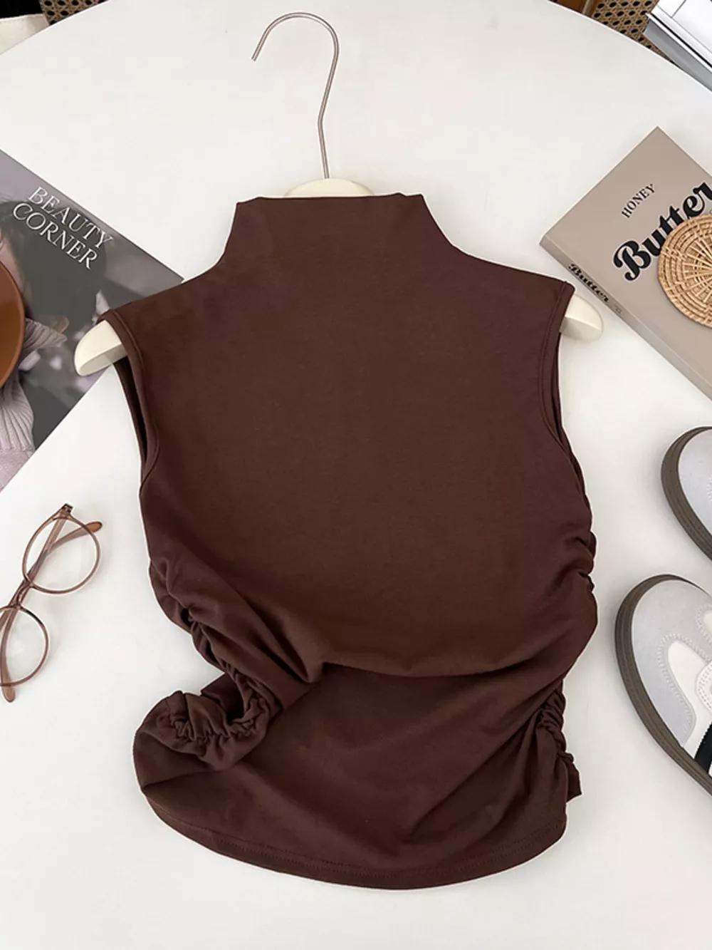 Ruched Mock Neck Tank, image 5