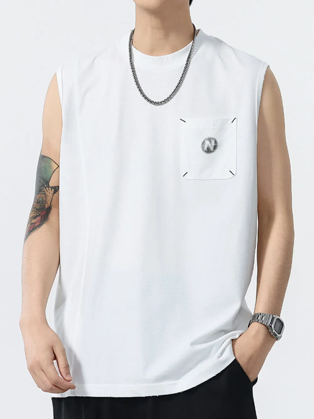 Men's Plus Size Round Neck Tank
