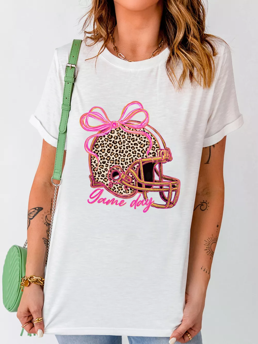 Leopard Game Day Helmet Graphic Tee, image 3