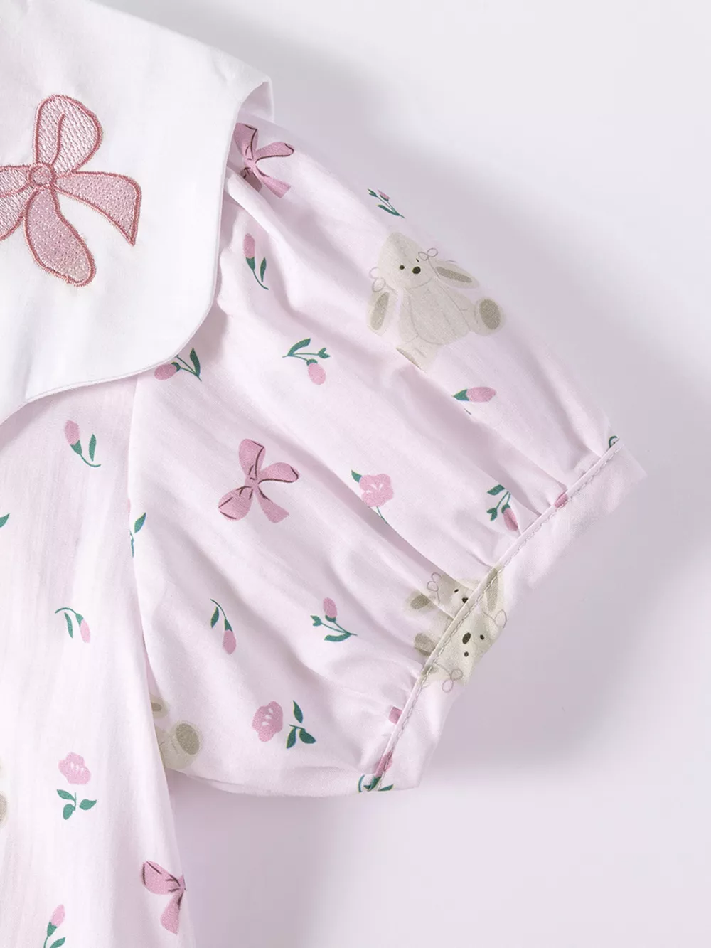 Children's Bow Print Peter Pan Collar Dress, image 5