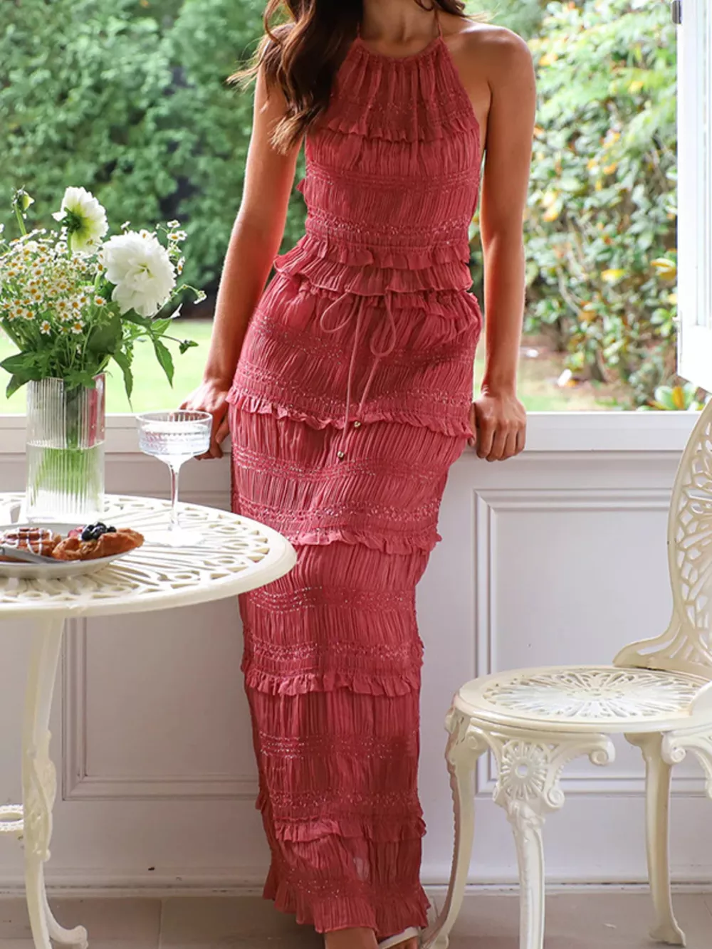 Sleeveless Top and Maxi Skirt Set, image 8