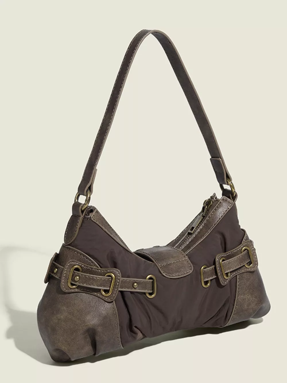 Vintage Buckle Accent Shoulder Bag, image 2