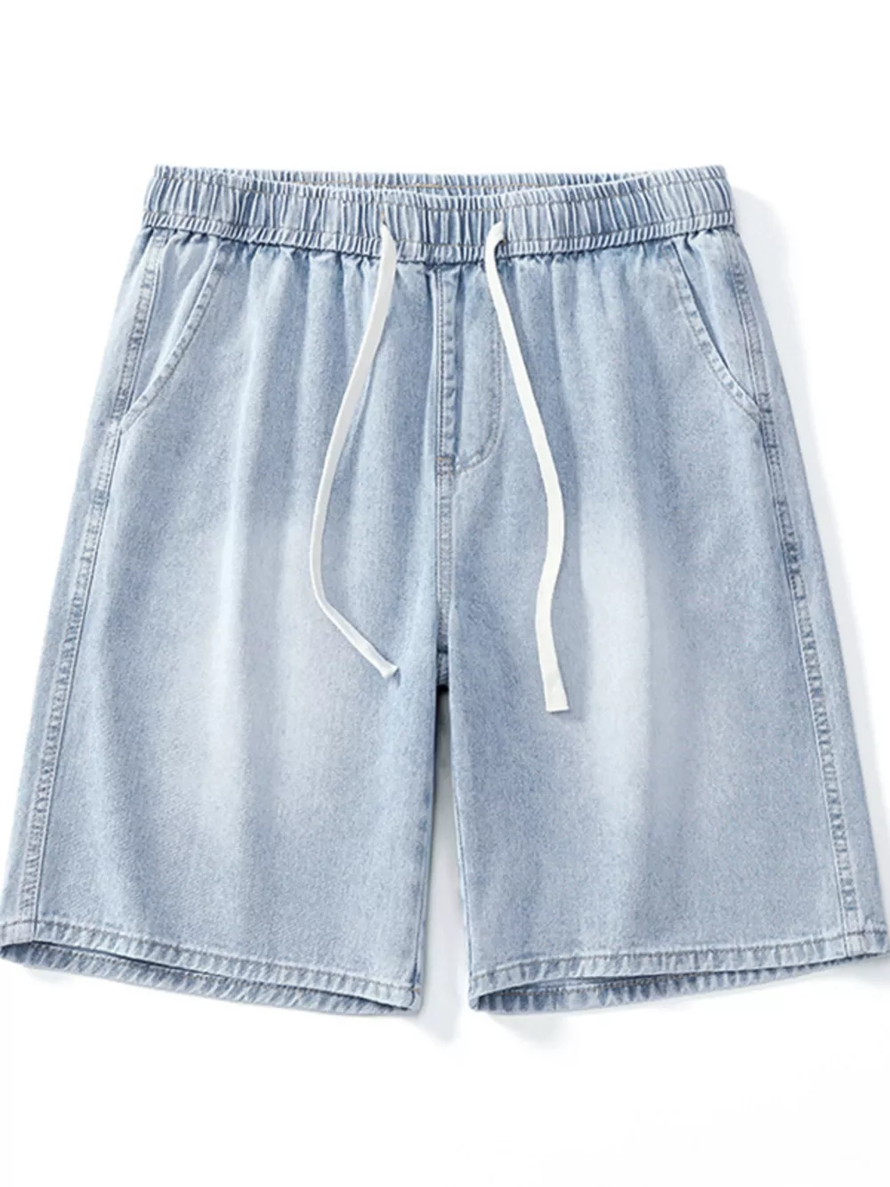 Men's Full Size Drawstring Wide Leg Denim Shorts Plus Size, image 2