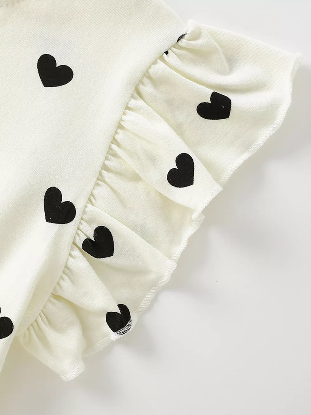 Children's Heart Print Ruffle Sleeve Dress, image 4