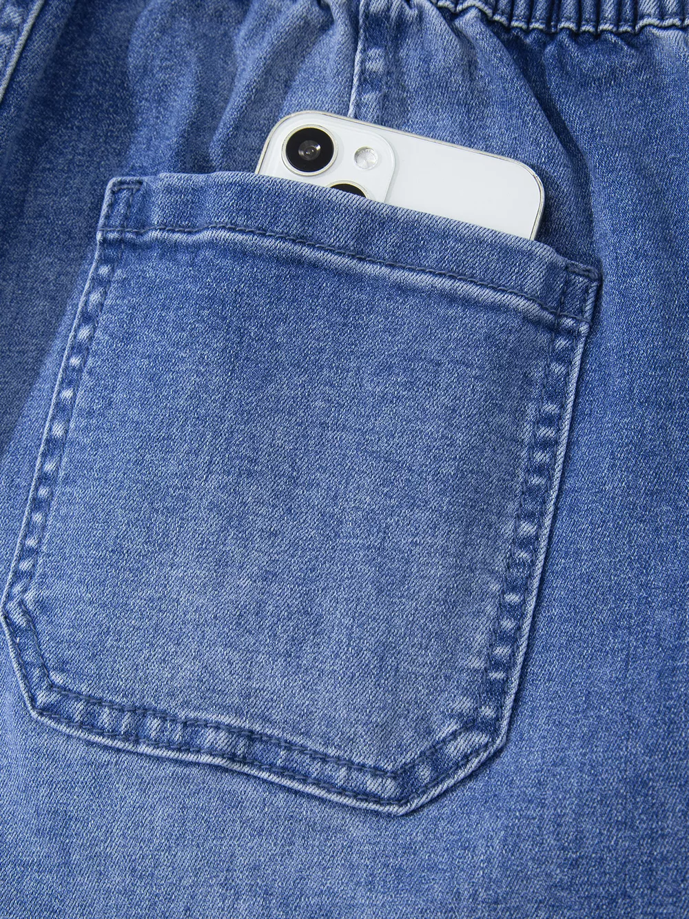 Drawstring Waist Ankle Length Casual Jeans Regular Fit Pocket Detail Jeans, image 13