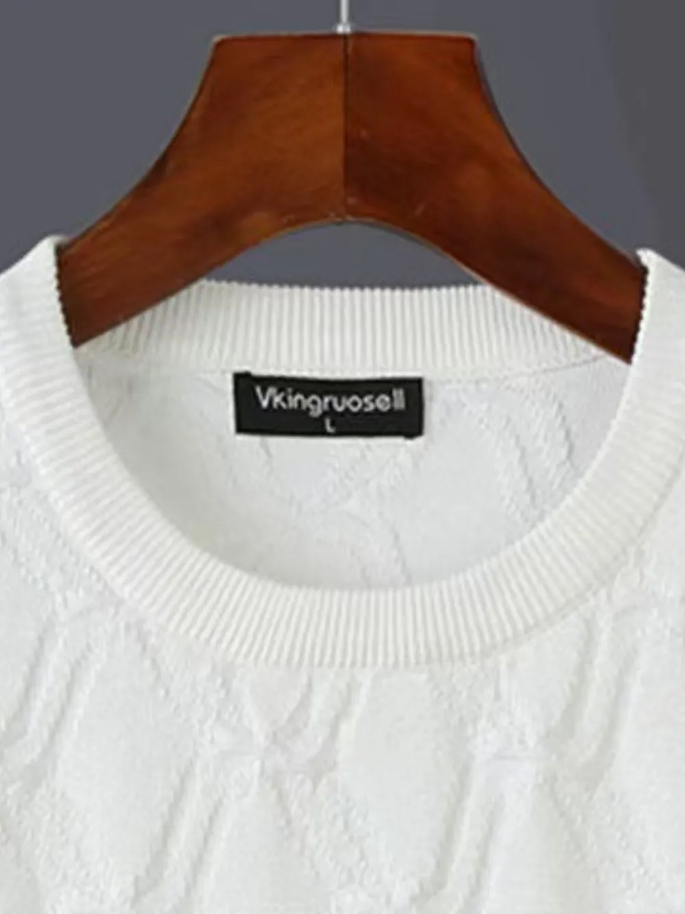 Men's Plus Size Textured Round Neck Short Sleeve Knit Top, image 6