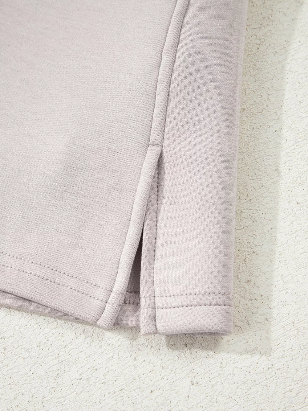 Solid Color Drop Shoulder Pullover and Drawstring Mini Skirt 2pcs Outfit, image 13