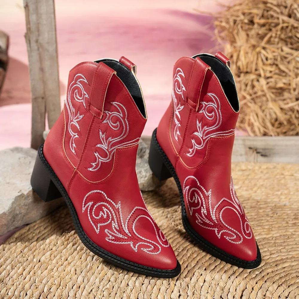 Point Toe Block Heels Boots, image 6