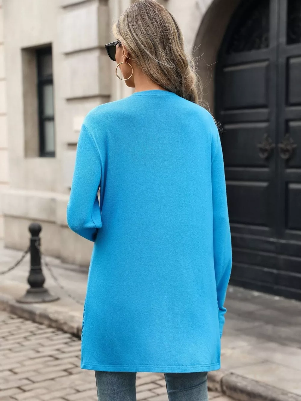 Ruched Pocket Open Front Cardigan, image 17