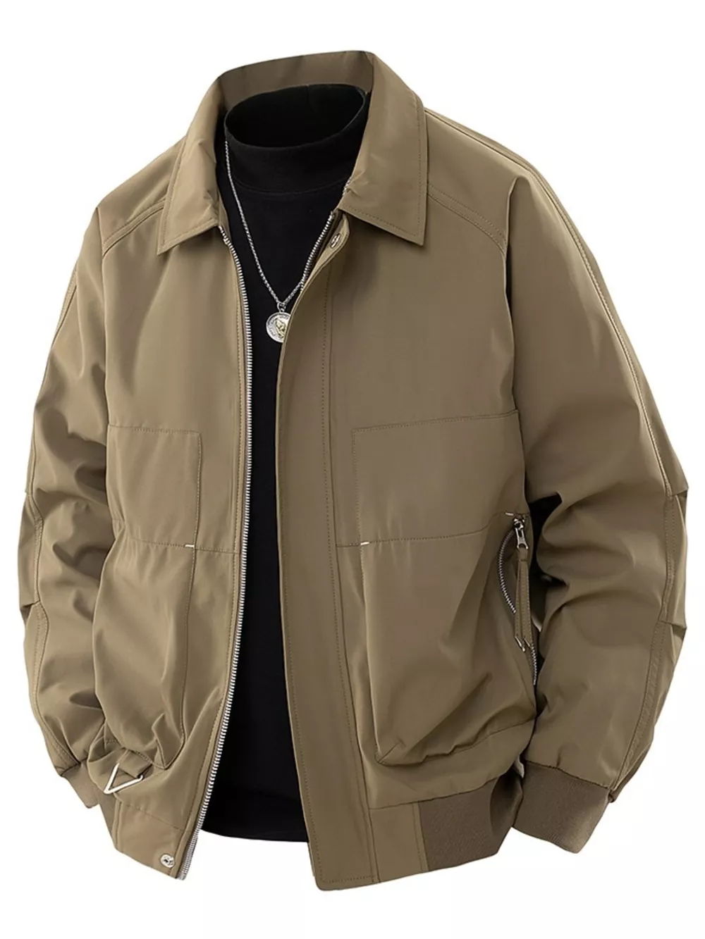 Men's Plus Size Zip Up Long Sleeve Jacket, image 4