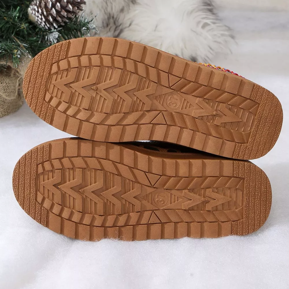 Leopard Print Plush Lined Warm Slip-Ons, image 11