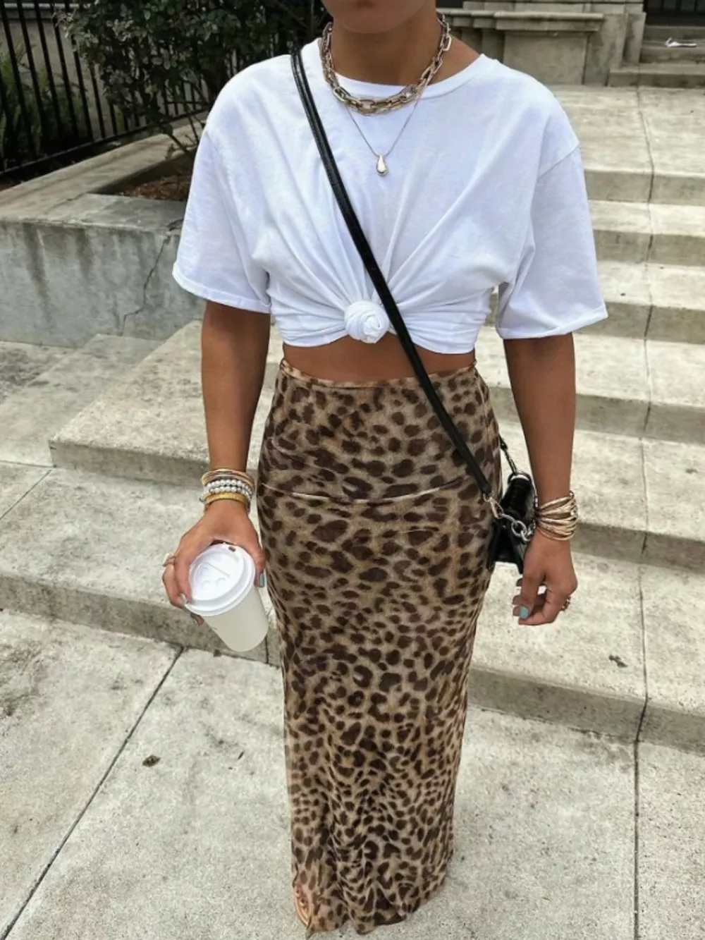 Leopard Print High-Waisted Maxi Skirt, image 5