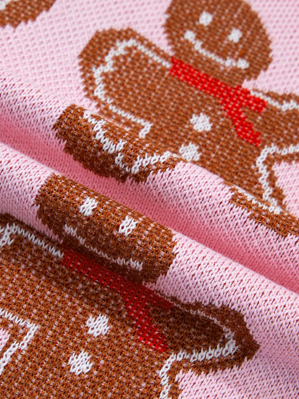 Gingerbread Pattern Round Neck Long Sleeve Shift Sweater, image 13